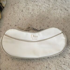 Dior Parfums White Cosmetic Bag